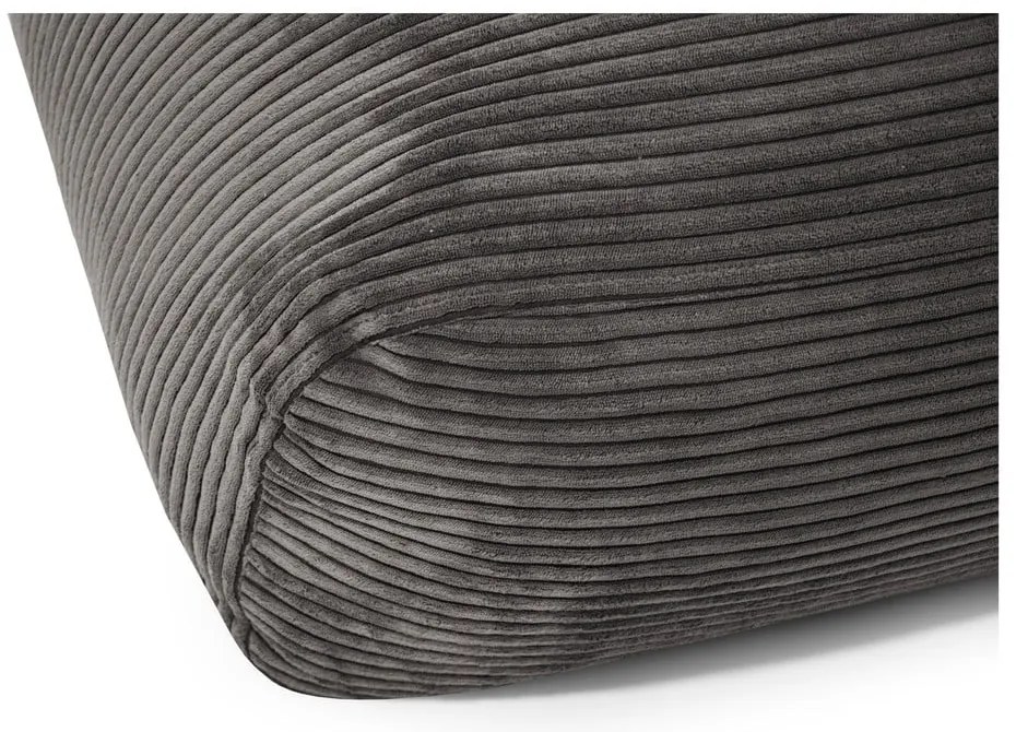 Тъмносив детски пуф от рипсено кадифе Snug 80 – SLOWDOWN