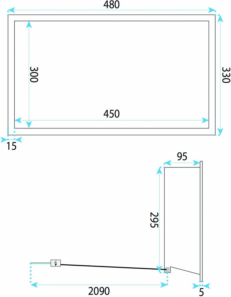 Вграден рафт за баня А LED 30x45 Titan