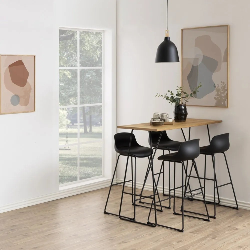 Черен бар стол (височина на седалката 76 cm) Tina – Actona