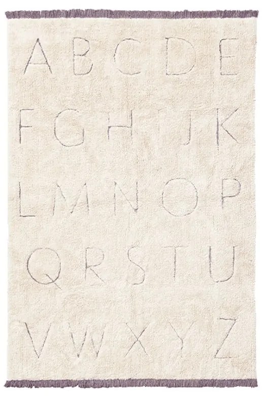 Кремав ръчно изработен памучен детски килим подходящ за пране 120x160 cm ABC – Lorena Canals