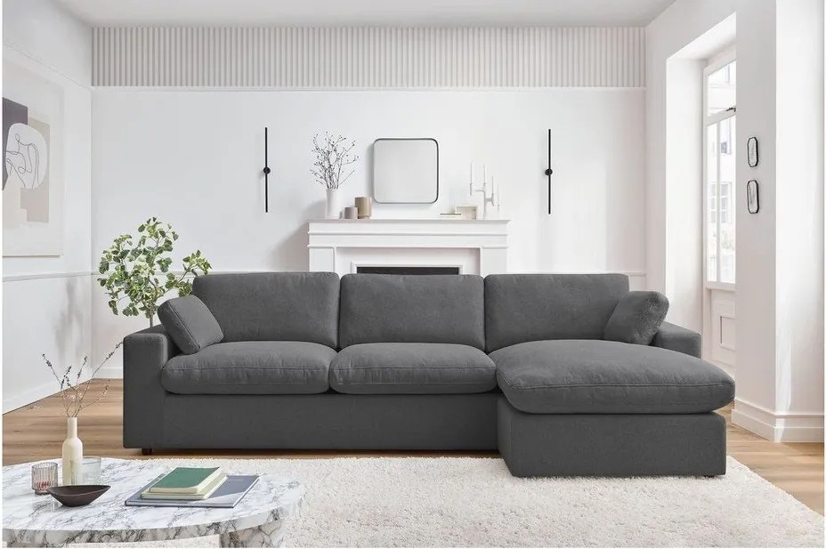 Тъмносив ъглов диван Belair – Bobochic Paris