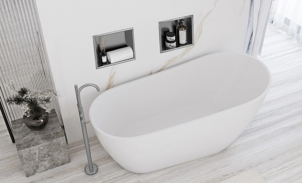 Вграден рафт за баня  30x30 steel brush