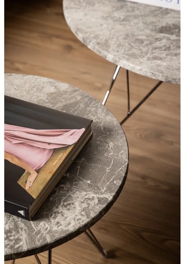 Мраморна кръгла странична масичка ø 55 cm Prunus – Actona