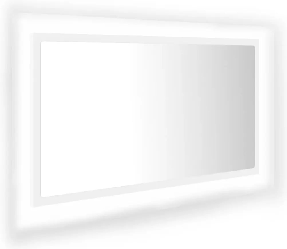 804924 vidaXL LED огледало за баня, бяло, 80x8,5x37 см, акрил