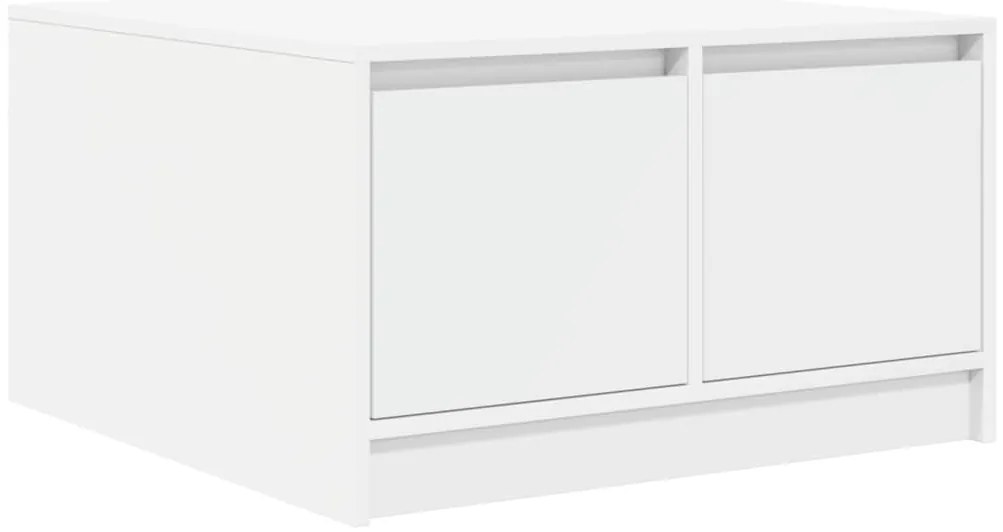 3328408 vidaXL Масичка за кафе с чекмеджета, бяла 70,5x70x40 см