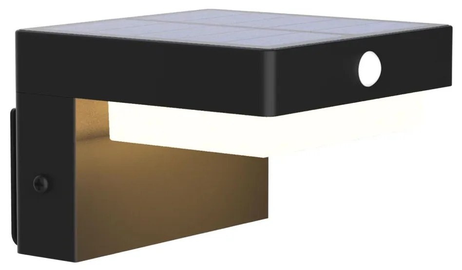 LED соларен стенен фенер MALI LED/4,5W/3,7V 2000 mAh IP44 черен