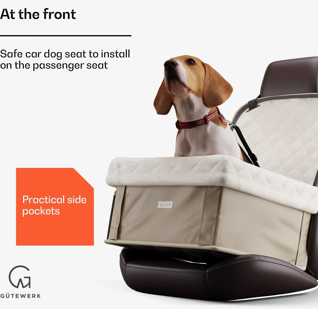 NA Rocky, седалка за кола за кучета, полиестер, предпазен колан, сгъваема, гъвкава