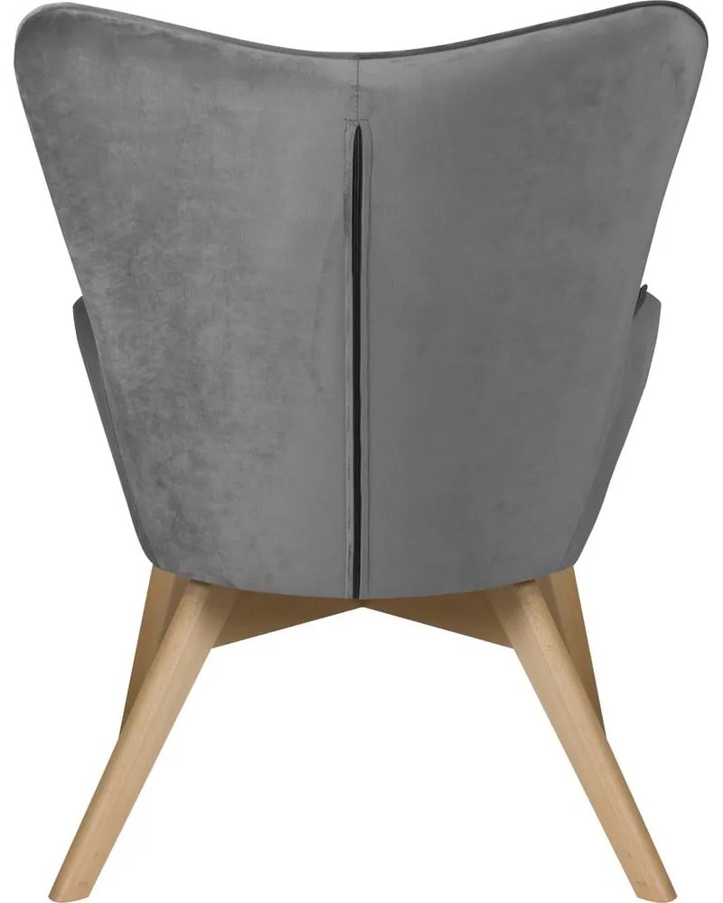 Сиво кадифено кресло Niko – Ropez