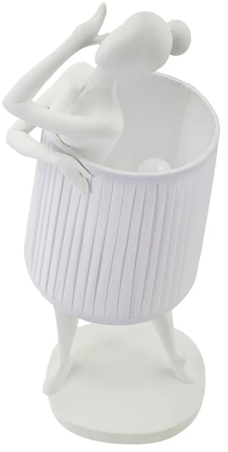 Бяла настолна лампа с текстилен абажур (височина 62,5 cm) Ballet – Mauro Ferretti