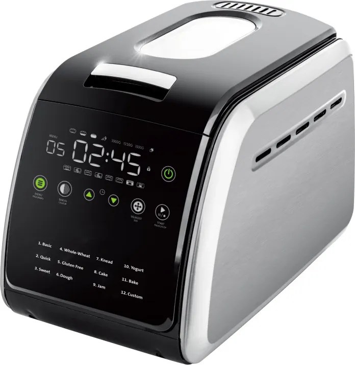 Втора ръка: Хлебопекарна Oliver Voltz OV51446A, 850W, 1500 гр, 12 програми, LCD дисплей, Таймер, Сребрист/черен