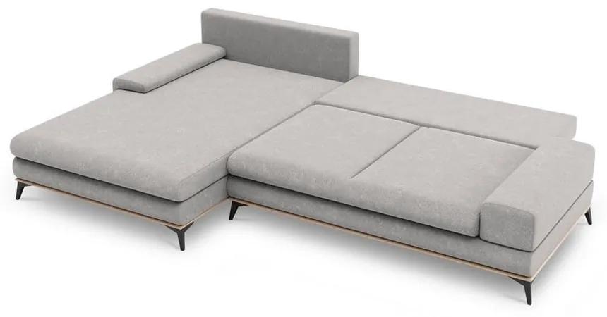 Светлосив ъглов разтегателен диван , ляв ъгъл Planet - Windsor &amp; Co Sofas