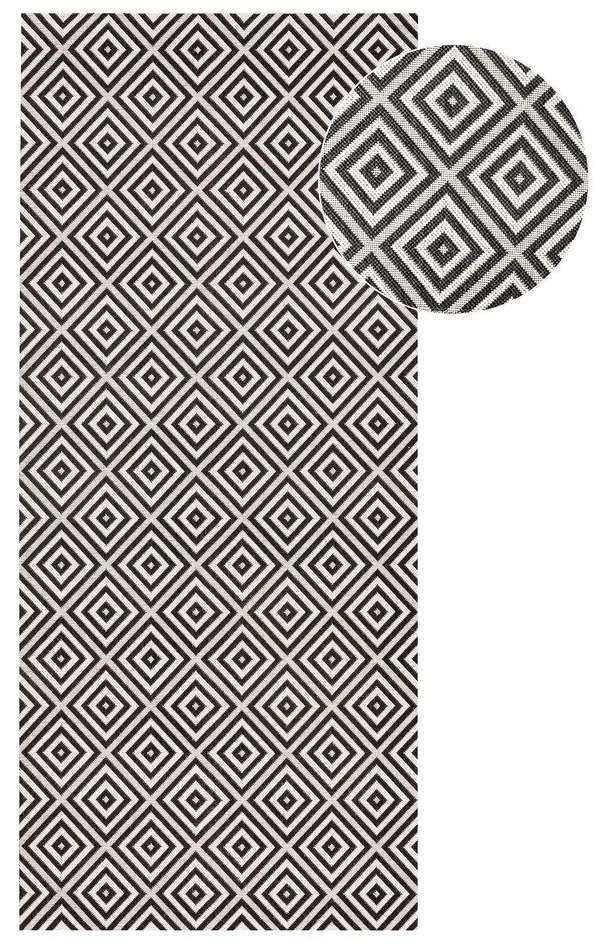 Черно-бял килим на открито , 80 x 200 cm Karo - NORTHRUGS