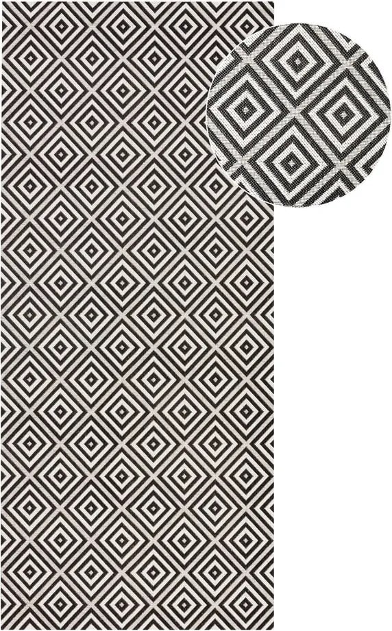 Черно-бял килим за открито , 80 x 200 cm Karo - NORTHRUGS