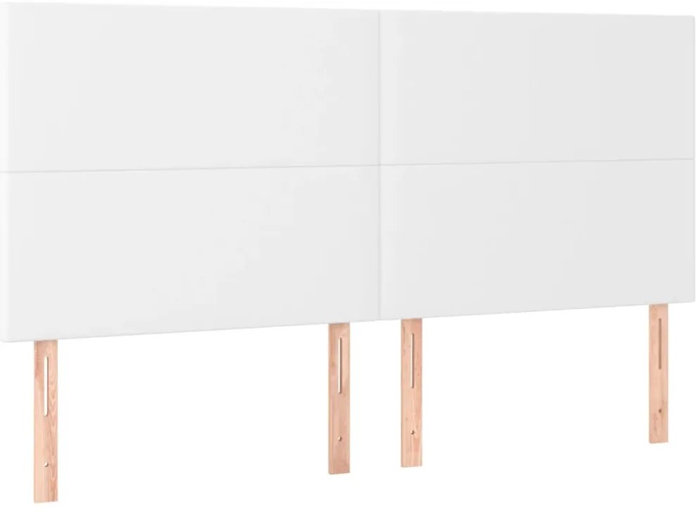 3116155 vidaXL Табла за легло, бяла, 180x5x118/128 см, изкуствена кожа