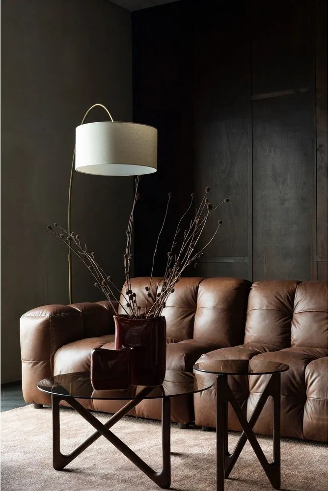 Кафяв кожен модулен диван 364 cm Hackman – Dutchbone