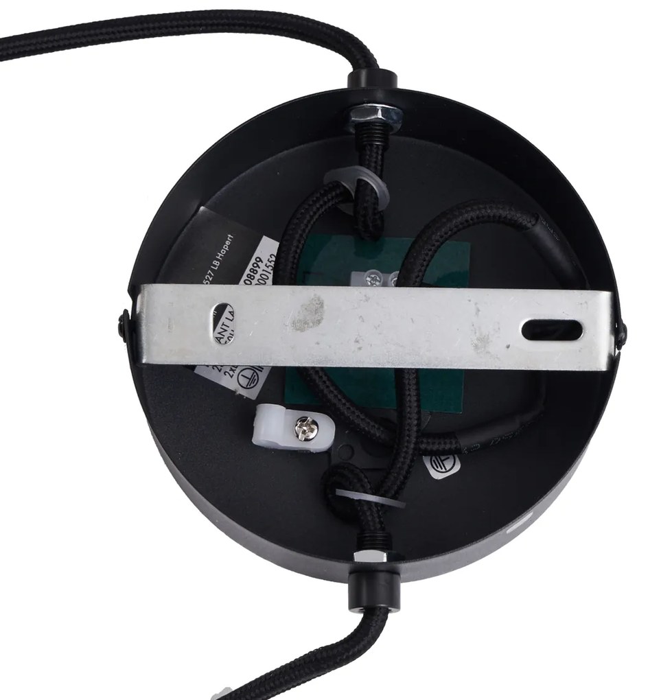 Японски висящ абажур черен с бамбук 2-светлинен - Kea