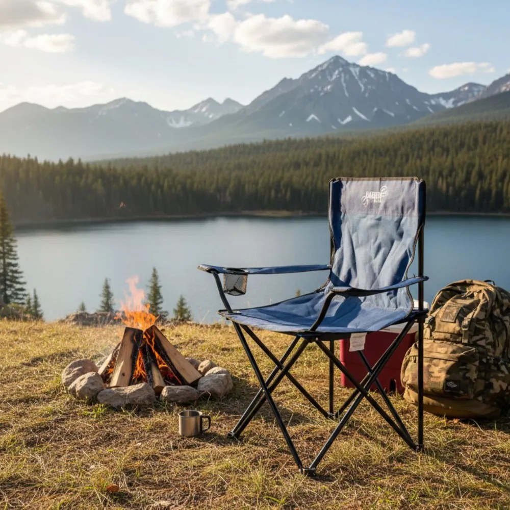 Туристически сгъваем стол син