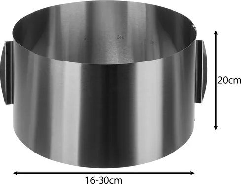 Регулируема форма за печене на торта Ruhhy, неръждаема стомана, диаметър 16-30см