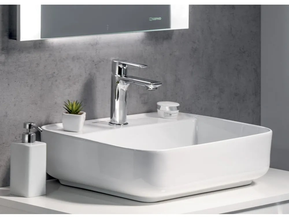 Стояща батерия за мивка в лъскаво-сребрист цвят Pax – Sapho