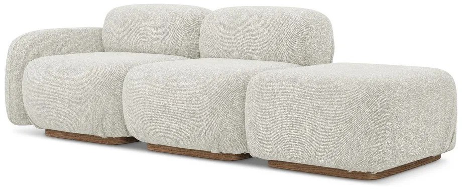 Кремав модулна лежанка (ляв ъгъл) Ailani – Makamii