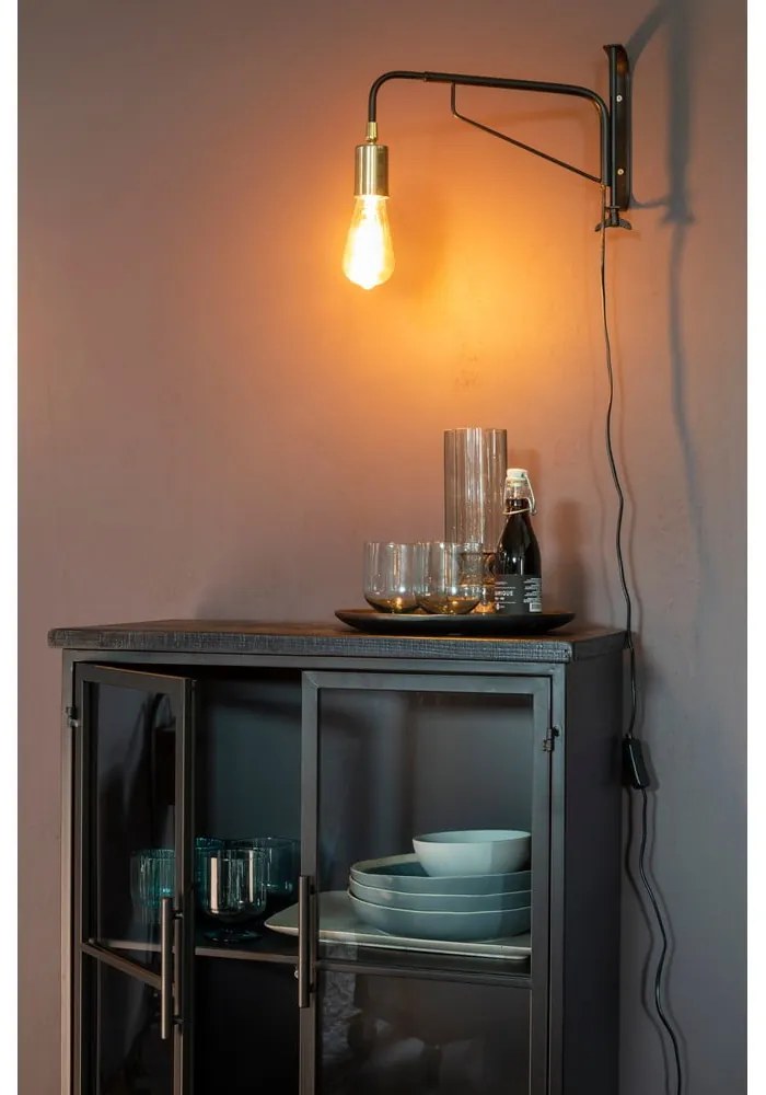 Черен метален шкаф 65x105 cm Ferre - White Label