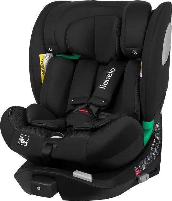 Lionelo - Въртящо се автокресло с база BRAAM AIR i-Size 40–150 см, Black Carbon