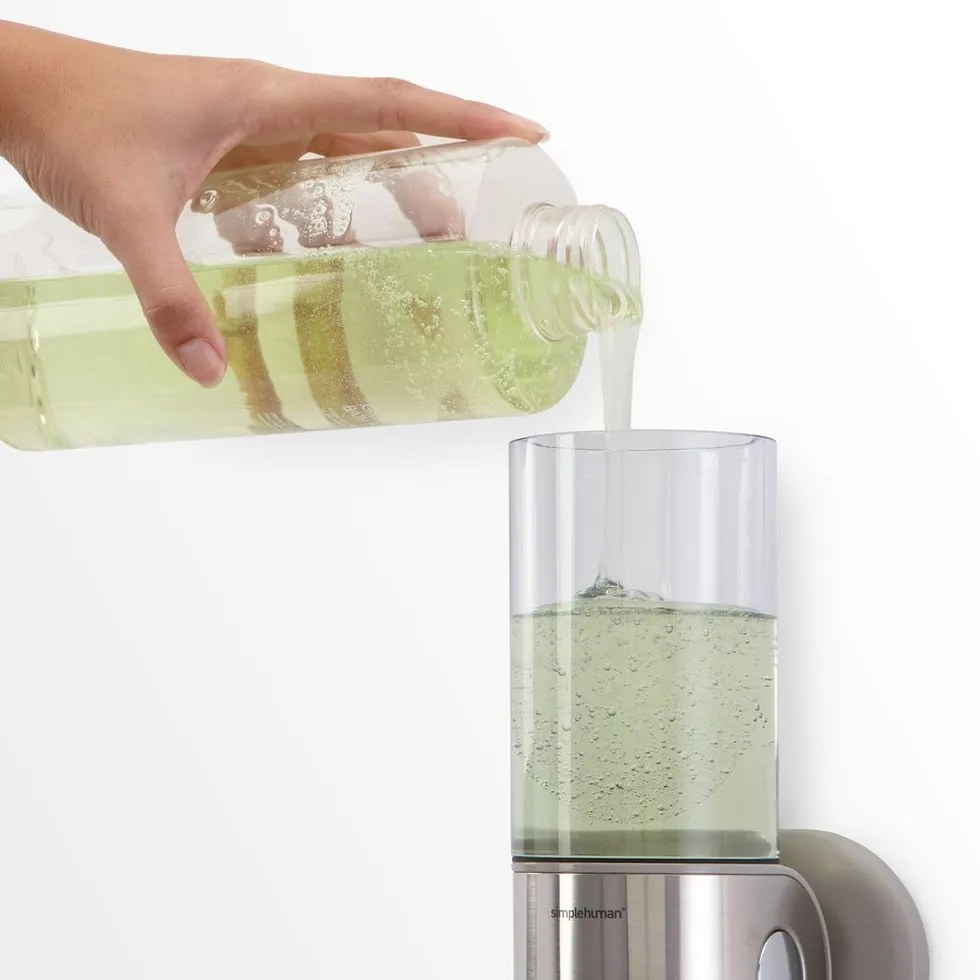 Стенен диспенсър за сапун от неръждаема стомана в сребрист цвят 440 мл - simplehuman