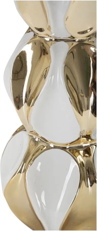 Бяла/златистa керамична настолна лампа с текстилен абажур (височина 46 cm) Glam Balls – Mauro Ferretti