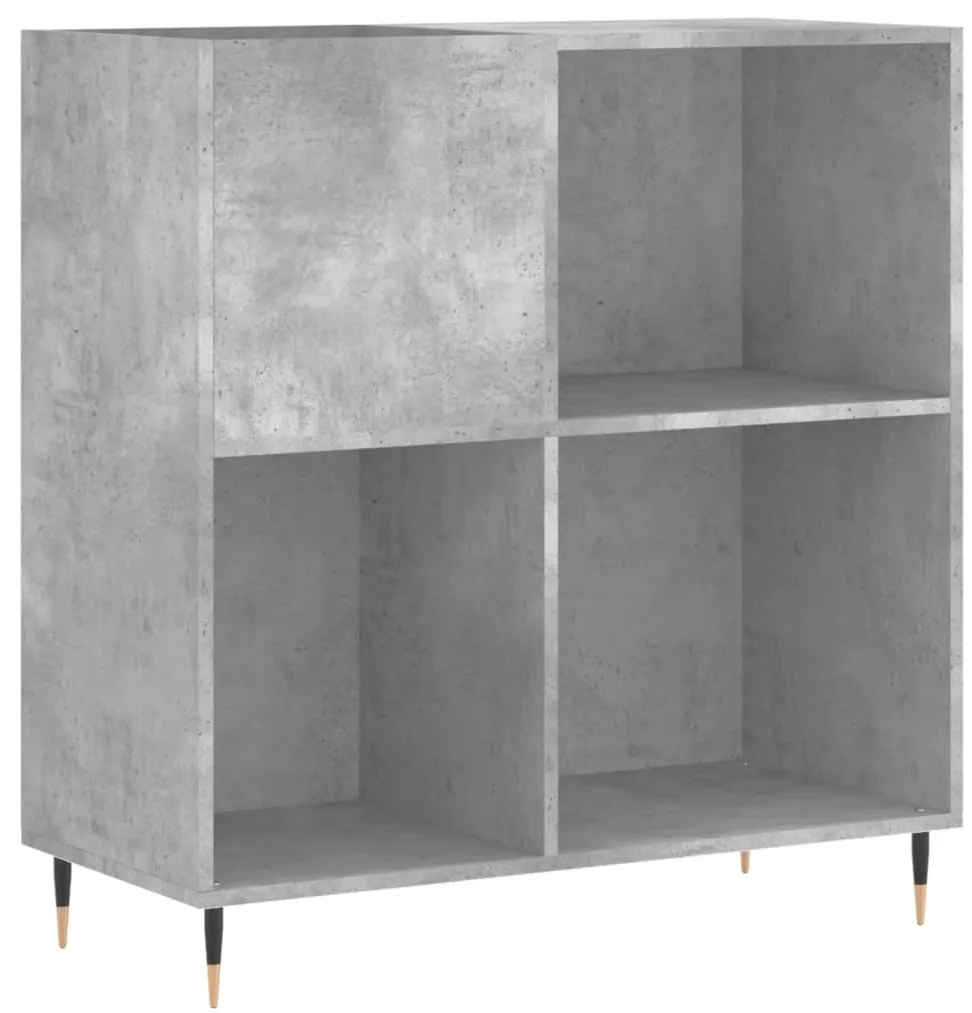 831768 vidaXL Шкаф за грамофонни плочи сив 84,5x38x89 см инженерно дърво