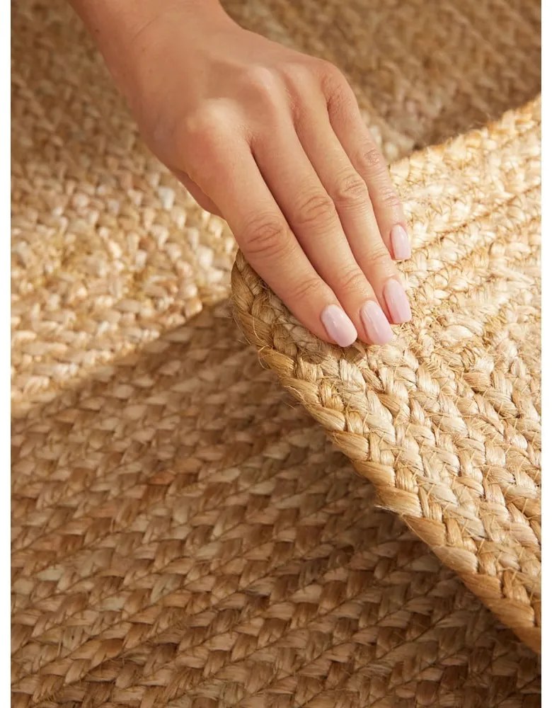 Двустранен/ръчно изработен ютен килим в естествен цвят 60x90 cm Juno – Hanse Home