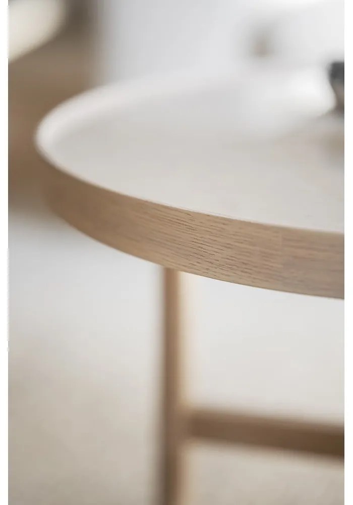 Кръгла масичка за кафе с керамичен плот естествена 90x90 cm Marsden – Rowico