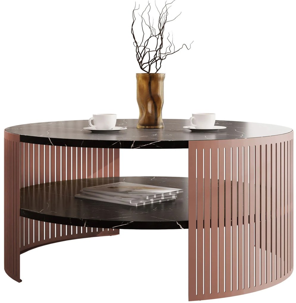 Холна маса Fikoli Ember-Черен мрамор