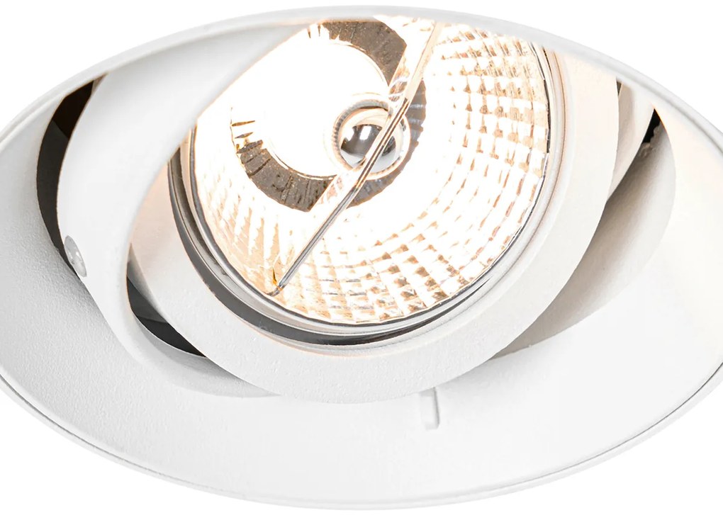 Комплект от 6 модерни вградени спота бели GU10 AR70 кръгли без рамки - Oneon