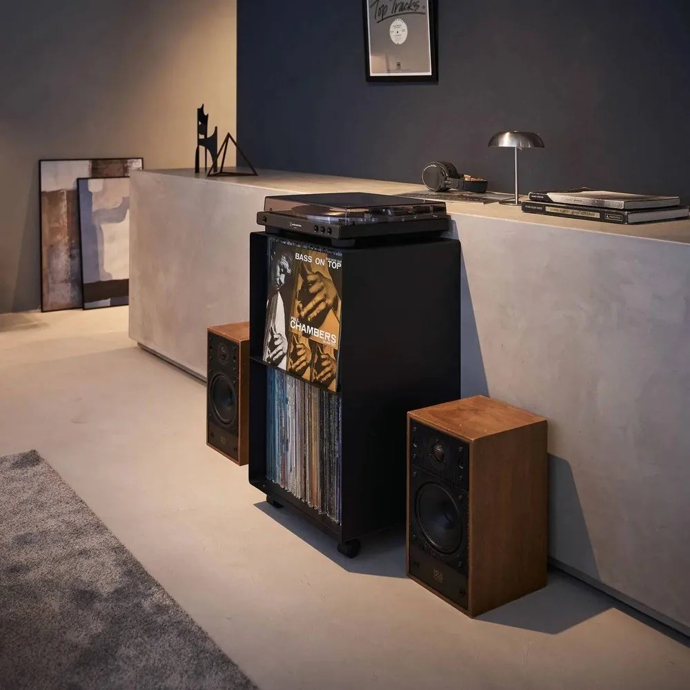 Черен метален подвижен стелаж 40x73x38 cm Tower – YAMAZAKI