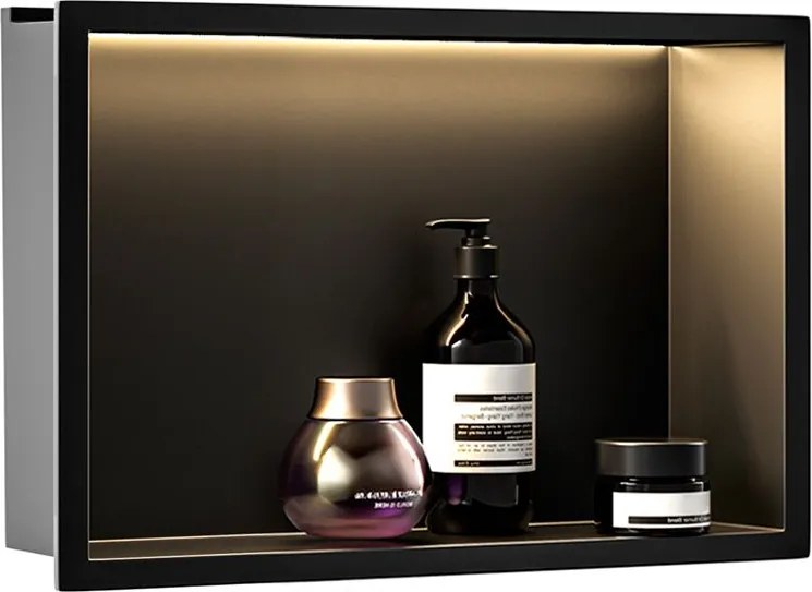 Вграден рафт за баня LED 30x45 black