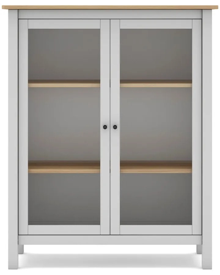 Витрина от бяла/естествена борова дървесина 90x110 cm Misti - Marckeric