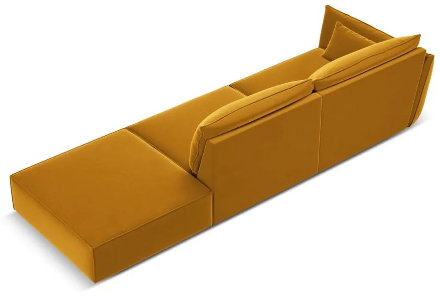 Кадифен диван в цвят горчица ляв ъгъл 264 cm Vanda – Mazzini Sofas
