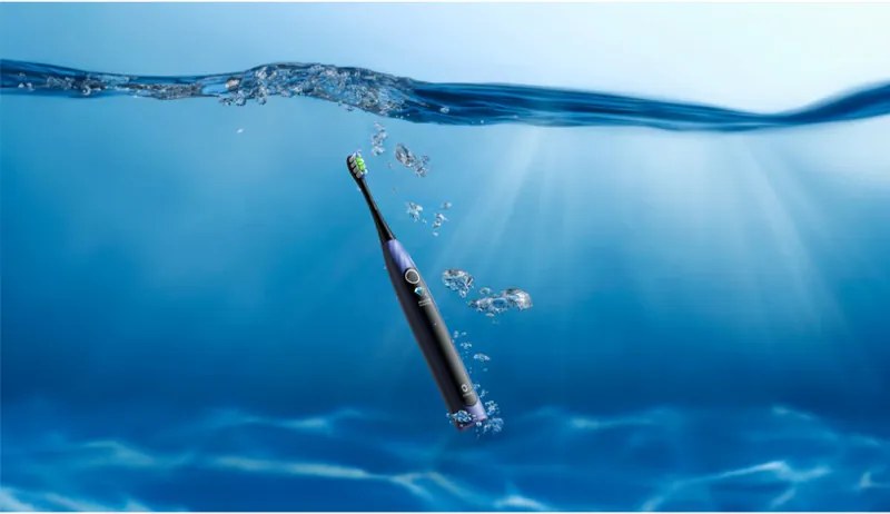 Електрическа четка за зъби Oclean X Lite Set, 72000 об/мин, 5 режима, Smart, Тъчскрийн, До 40 дни автономия, Отчитане на почистените зони, +Калъф, Тъмносин