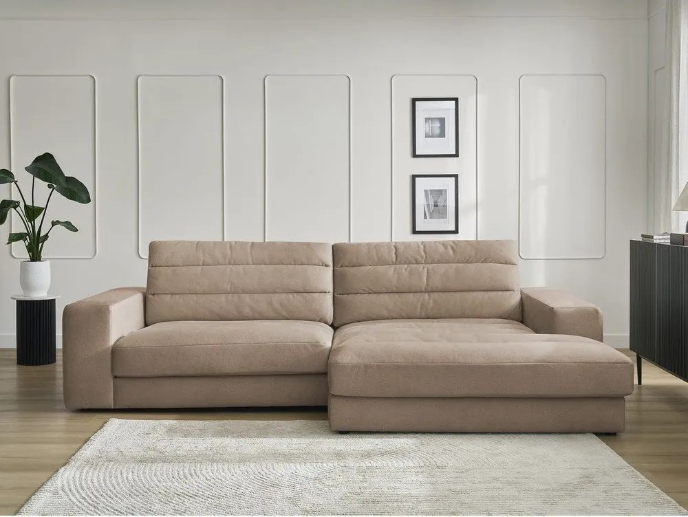 Кафяво-сив кадифен ъглов диван (десен ъгъл) Sierra – Bobochic Paris