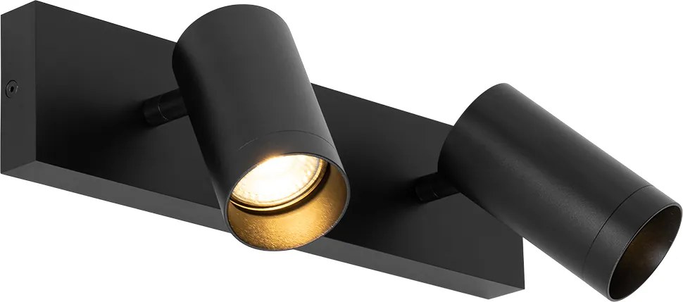 Интелигентен таванен прожектор черен регулируем 2 светлини вкл. 2 Wifi GU10 50mm - Jeana Luxe