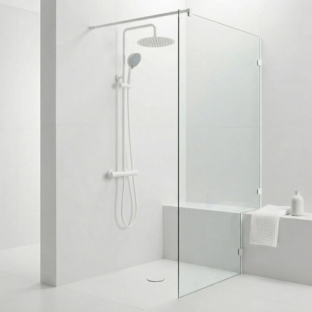 Душ комплект без чучур с термостат Rea Lungo White