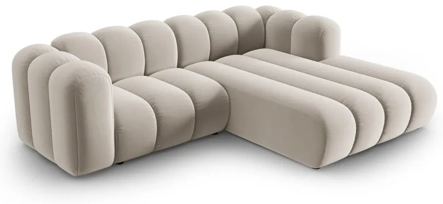 Бежов ъглов диван (десен ъгъл) Lupine – Micadoni Home