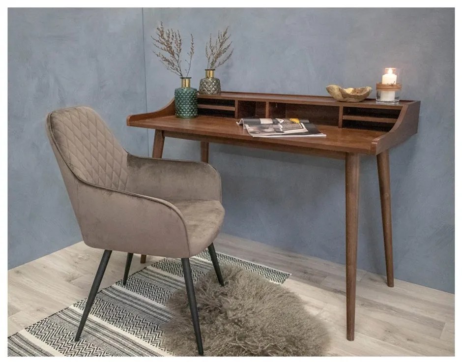 Светлокафяви тапицирани трапезни столове в комплект с подлакътници 2 бр. Harbo – House Nordic