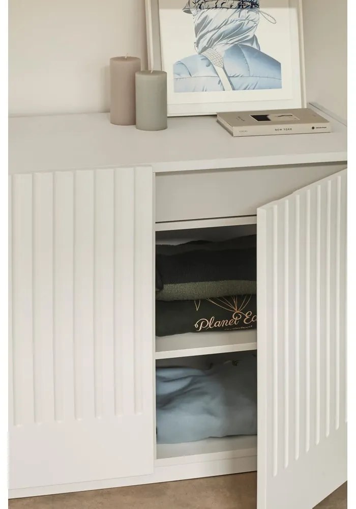 Бял нисък скрин с чекмеджета 100x70 cm Doric - Teulat