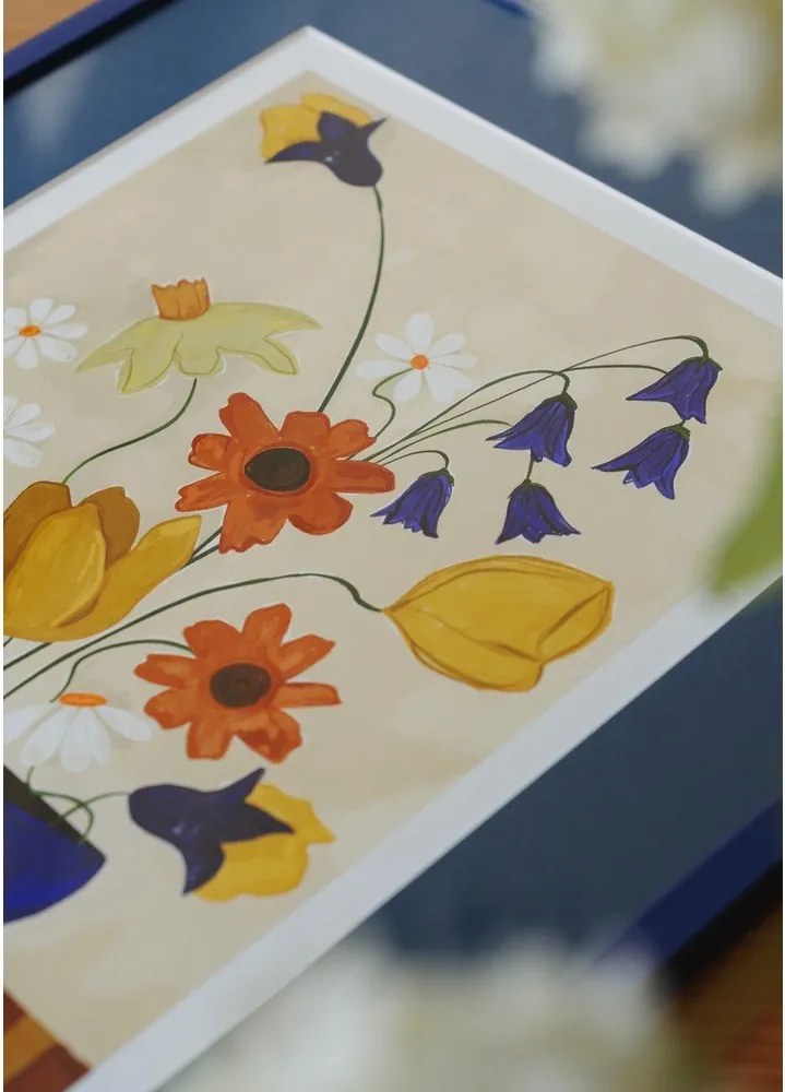 Постер 30x40 cm Colourful Bunch in Blue Vase – Frankie Penwill – The Poster Club