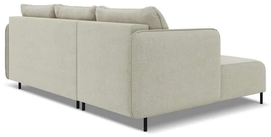 Бежов разтегателен ъглов диван с място за съхранение (ляв ъгъл) Luana – Makamii