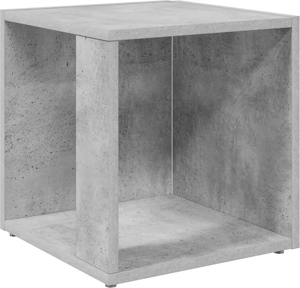 809012 vidaXL Странична маса, бетонно сива, 33x33x34,5 см, инженерно дърво