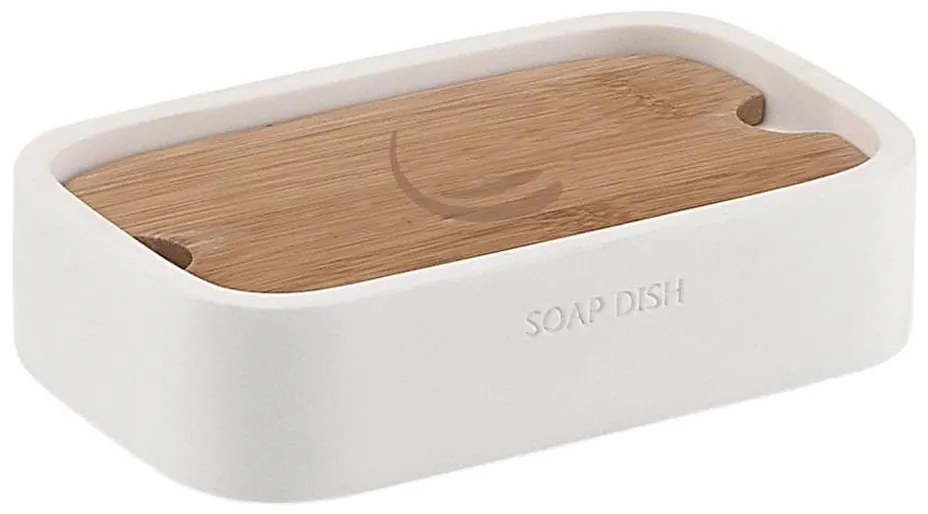 Gedy - Държач за сапун NINFEA бял/бамбук