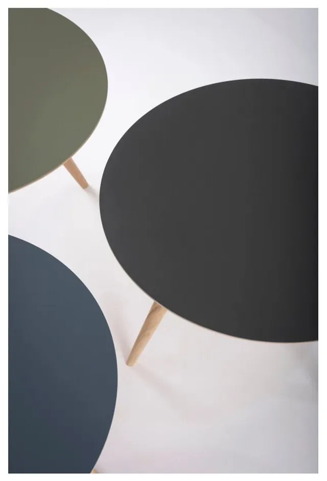 Странична маса от дъбово дърво с черен плот , ⌀ 55 cm Arp - Gazzda