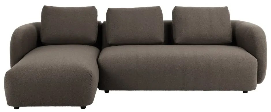Сиво-кафяв ъглов диван от плат букле (ляв ъгъл) Imola – Bonami Selection